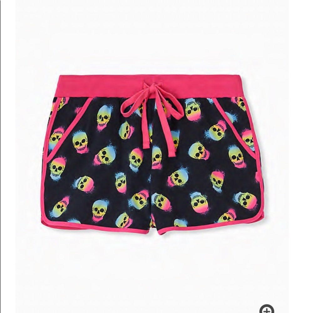 Torrid hot pink skulls sleep shorts